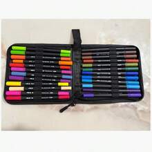 24pcs Dual-Tip Colored Pens Art Marker Set, Suitable For Adult Coloring Books, Christmas Cards, Notes, Carving, Calligraphy, Journals - Multicolor - View 5