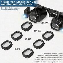 Diese Kopflupe Verfügt Über Einen Verstellbaren Winkel Und Vergrößerungsstufen Von 2,0x, 6,0x, 10,0x Und 24,0x. Sie Eignet Sich Für Präzisionsarbeiten Und Ist Ideal Für Uhrenreparaturen, Schmuckherstellung, Lötarbeiten, Lesen, Bastelarbeiten, Zahnärztliche Untersuchungen Und Den Hausgebrauch. - A - Übersicht 5