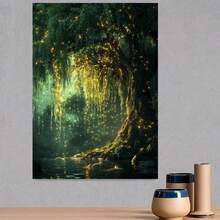 1 Póster de Lienzo "Bosque Brillante con Luciérnagas" - Cuadro Nocturno Encantado del Boscoeconómico, Densidad 1", Marco en Madera Lista para Colgar. Decoración Temática Natural Idealpara SalaónesDormitoriosOficinas: Regalo Mágícopara el HogarImpresiónde Alta CalidadePòsteredecoraativo2DFlat - Enmarcado - Ver 4