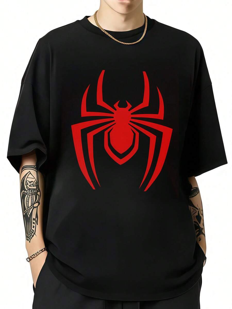 Miles Morales Logo T-Shirt, Men's And Women's Sizes Spider - màu đen - Xem 1