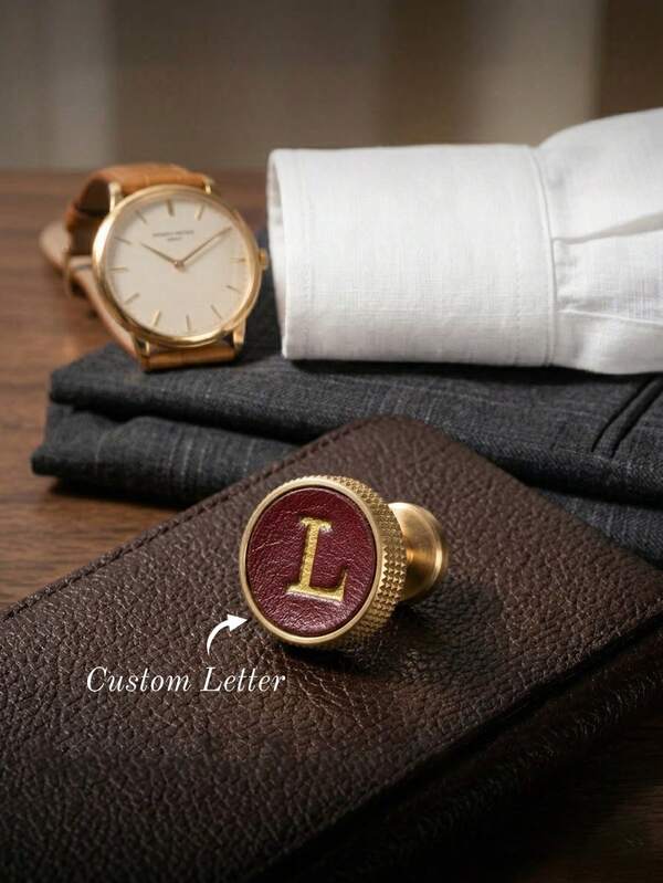 1pc Custom Initial Letter Cufflinks, Men Shirt Accessories, Cufflinks For Couples, Friends, Pets, Personalized Photos, Commemorative Collectible Customized Printed Pet Dog/Cat Cufflinks, Personalized Pet Photo Cufflinks, Watercolor Cufflinks, Christmas Gift, Colorful, Stylish, Unique, Customized, Ideal Gifts For Him, Ideal Gifts For Her