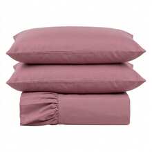 Laila 400 Thread Count Quilt With Ruffle, Single, Double, Queen, King, 2 And 3 Piece Bedspread - 乾枯玫瑰色 - 查看 6