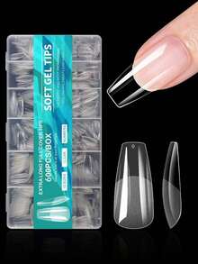 SGIAWETA-600Pcs Full Cover Press On Nail Tips Stiletto Almond Square Coffin French False Soak Off Gel Nail Extension Tips Capsule Press On Nails Nail Supplies-Birthdaygift - Thông thoáng - Xem 2