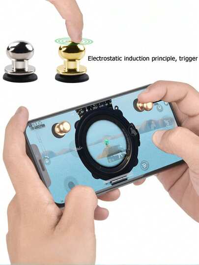 2PCS /BGMI Mobile Game Controller Trigger & Joystick Kit - High Sensitive Touch Screen Shooting Buttons Compatible With Iphone Android Phone, Easy-Install Suction Cup Ergonomic Gaming Accessories For Games