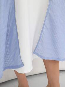 2026 New Style Ramadan Traditional Elegant Embroidered Arabic Dress, JALABIA V-Neck Short Sleeve Flowing Robe, Fashionable Chic Milky White Robe - White - View 6