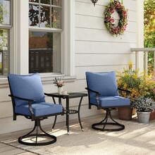 Outsunny Outdoor Chair Cushions Set Of 4, Fade Resistant, 24 X 24 In Deep Seat, Patio Cushions For Chair, Sofa, And Outdoor Furniture, Gray - 天藍色 - 查看 8