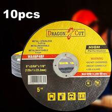 10片/50片 5英寸（125x1x22.2毫米）双网树脂砂轮，适用于金属、不锈钢、钢管、钢棒、钢板的研磨、抛光 - A - 查看 7