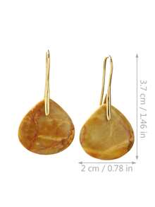 Bông tai đá tự nhiên hình giọt nước thanh lịch, bông tai nữ màu vàng thời trang, trang sức mạ vàng 18K tinh tế theo phong cách Bohemian cổ điển, quà tặng Ngày của Mẹ, Ngày Valentine, quà kỷ niệm. - Màu vàng - Xem 7
