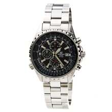 Casio EF527D-1A Men's Edifice Black Dial Steel Bracelet Chronograph Watch - 黑色 - 查看 1