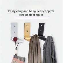 1 Piece Of Large Aluminum Alloy Round Head Folding Coat Hook, Suitable For Free Punching And Invisible Installation. It Is A Creative Folding Single Hook For The Bedroom, Kitchen, Bathroom, Living Room Wall, And Furniture Hardware. - Multicolor - View 3