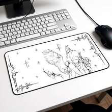 Angel Desk Mat, Captured Stars Inverted Cybersigilism Design - 16"X32" Mouse Pad, Office Decor, Computer Desk Accessories, Magical Workspace - Xem 6