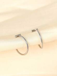 2pcs Punk Style Non Piercing Lip Rings In, Fashionable And Personalized Lip Rings - 單字戒指 - 查看 5