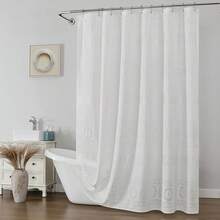 Boho Vintage Farmhouse Sheer Shower Curtain Set With Hooks, Waterproof Bathroom Decor For Home And Apartment, 12 Plastic Hooks Included, 72Wx72L - White-sun Flower - 查看 7