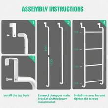 1pc Over-The-Door Hook Organizer Rack - Suitable For Bathroom, Bedroom, Kitchen, Office And Other Spaces, Home Bathroom Decor, Bathroom Storage And Organization, Autumn Decor, Back To School Decor - White - View 7