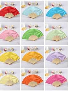 Customizable Handheld Folding Fan,Classic DIY Fan,Perfect For Weddings, Bridal Showers,Birthdays,Workers For Mother's Day,For Father's Day - Multicolor - View 6