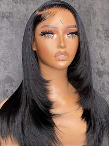Uveous 13x4 Lace Front Wigs Human Hair 200 Density Straight HD Lace Front Wigs Human Hair Pre Plucked 13x4 Lace Frontal Straight Human Hair Wigs For Women Glueless Wigs Human Hair Natural Color - Natural Color - View 3