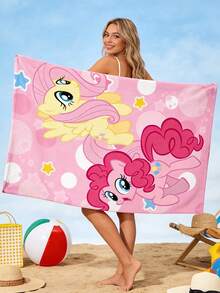 MY LITTLE PONY Printed Beach Towel 70*140, Double-Sided Plush Sports Towel, Soft And Quick-Drying Bath Towel, Double-Sided Plush Beach Swimming Large Towel, Striped Sports Style, Water-Absorbent Without Shedding Fibers, Outdoor Sun Protection - Multicolor - View 9