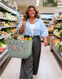 Bolsa de playa grande para mujer con enfriador, bolso de lona con dijes, bolso impermeable de vacaciones esenciales para piscina - Azul sencillo - Ver 9