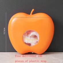 1pc Apple Shaped Cling Film Storage Box, Punch-free - Orange - View 13