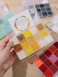 1 Box 15 Compartments Mixed Glass Seed Beads, DIY Jewelry Making Kit Suitable For Beginners To Make Bracelets, Necklaces And Other Jewelry - 15-compartment Box - View 4