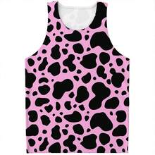 Fashion Camo Cow Pattern Tank Tops Men Summer Sleeveless Beach Vest Casual Cool 3D Printed Tee Shirt Tops Oversized Streetwear - Vest-zXA42544 - View 7