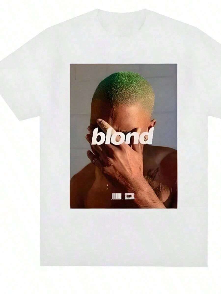 F Rank Ocean Blond Rapper T Shirt, Green Signature Neon Graphic Tee, Y2K Summer T Shirts, Hip Hop Music Merchandise Tops For Women, Summer Tops - 白色2 - 查看 1