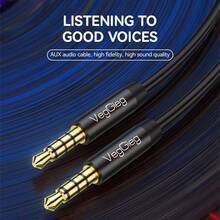 VegGieg 3.5mm Male To Male 4-Pole Hi-Fi Stereo Auxiliary Audio Cable, Gold-Plated PVC, Compatible With Phone, Computer, Car, Speaker, Headphones - View 4