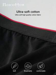 Norcotton 1pc Black Triangle Briefs, Pure Cotton Low Waist Men's Underwear - Black - View 6
