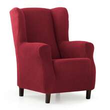 Kiva Housse de fauteuil à oreilles bi-élastique, respirante et offrant une protection complète, disponible en plusieurs couleurs – Housse de fauteuil à oreilles facile à installer avec mousses de soutien et bandes élastiques pour une fixation supplémentaire - Bordeaux Cora - Voir 3