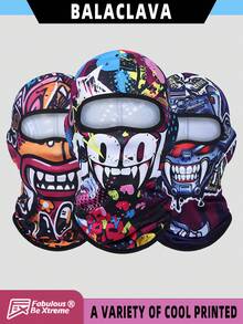Fabulous Be Xtreme 1 chiếc mũ trùm đầu kiểu dáng graffiti đường phố dành cho xe đạp, thoáng khí, nhanh khô, co giãn, chống nắng, chống gió và bụi, lót mũ bảo hiểm. - Nhiều màu - Xem 1