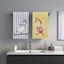 Bộ 2 khăn lau bếp, khăn rửa bát, khăn tay siêu thấm hút, chất liệu microfiber, họa tiết vịt trượt và vịt đi chợ, kích thước 40*60cm, thích hợp trang trí nhà bếp, làm quà tặng tân gia, phù hợp cho nhà bếp và phòng tắm, tuyệt vời cho các bà nội trợ và các buổi họp mặt gia đình, giá cả phải chăng, vật dụng thiết yếu trong gia đình. - Màu vàng - Xem 9