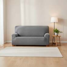 Kiva Jacquard Stretch Sofa Cover, 2-Seater, Universal Fit And Breathable, Various Colors Available – Sofa Cover, Anti-Wear Protection, Non-Slip Design With Elastic Band - 格雷.阿喀琉斯 - 查看 2