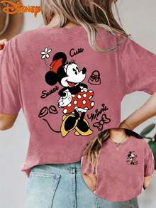 Disney License T Shirts,Disney Sweet Cute Minnie Mouse Women's Graphic T-Shirt, Retro Polka Dot Bow Handbag Shoe Print Cartoon Crew Neck Casual Loose Fit Short Sleeve Tee, Vintage Summer Tops For Theme Park Vacation Daily Wear ,Camiseta, Summer Outfits For Women, Summer Clothes, Summer Tops, Tops For Women, Festival Outfits, Summer Tops For Women, Mother's Day, Mother's Day Clothing, Gifts For Family And Friends, Spring Outfits For Women, Officially Licensed Disney T-Shirts, Disney Men's And Women's Spring/Summer Fashion Casual Short-Sleeve T-Shirts - Màu Hồng Tươi - Xem 1