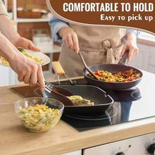 1 chiếc kẹp gắp thức ăn bằng gỗ, kẹp gắp salad bằng thép không gỉ chống nhỏ giọt, kẹp gắp đồ nướng. - Kẹp thực phẩm, màu gỗ óc chó - Xem 5