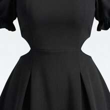 Women's Plus Size Short Dress, Open Style With Slit, Lightweight And Comfortable, Sizes 46 To 56 - Black - View 6