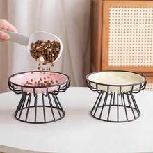 Minimalist Design, Hollowed-Out Pet Food Bowl With Stand - 200ml - View 6