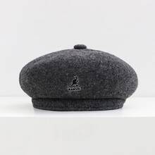 Kangol Hats From South Korea - Kangaroo Beanie, Beret For Winter, Woolen Warm Hat, Korean Version Beanie For Women, Artist Hat MDZQ - 深灰色 - 查看 4