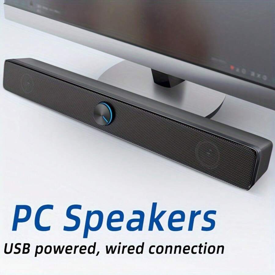 Wired USB Powered Computer Speakers, Desktop/Laptop Speakers With 3.5mm Audio Jack - View 1