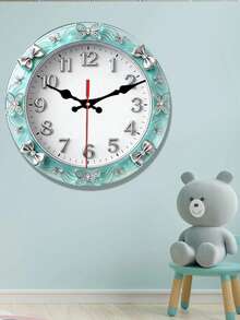 1 pieza Reloj de pared con diseño plano 2D de lazo de mariposa, reloj decorativo silencioso, reloj de pared creativo, adecuado para decoración en dormitorios, salas de estar y oficinas, 10/12 pulgadas (sin pilas AA), diseño plano 2D - Multicolor - Ver 7