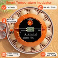 18 Egg Incubator , 360° All-Direction Automatic Egg Turner With LED Candler, Temperature & Humidity Control, 360° View Clear Window, Auto Water Refill, Poultry Eggs Incubators For Hatching Chicks Ducks Goose Quail - 美規A型插(110-127V) - 查看 6