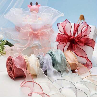 1 Cuộn Ruy Băng Nhung Chiffon - Màu Đỏ Viền Lượn Sóng - Ruy Băng Trang Trí Bó Hoa Cưới Màu Trơn, Thích Hợp Cho Bó Hoa Thủ Công, Gói Quà, Trang Trí Tiệc, Cắm Hoa, Ruy Băng Quà Tặng, Chất Liệu Mềm Mịn, Trang Trí Sự Kiện, Ruy Băng Đuôi Cá, Đám Cưới, Quà Tặng Halloween, Ruy Băng Quà Tặng Màu Hồng, Ruy Băng Thủ Công Màu Hồng, Cuộn Ruy Băng Hồng, Ruy Băng Nơ Hồng, Ruy Băng Thủ Công, Ruy Băng Nhung, Ruy Băng Quà Tặng Tiệc, Ruy Băng Trang Trí