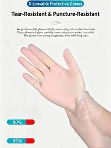 100pcs Disposable Protective Gloves, Thickened Durable, Non-Slip, Tear-Resistant, Waterproof And Oil-Proof, Suitable For Daily Protection, Beauty, Catering And More - 100Pieces (XL size) - View 5