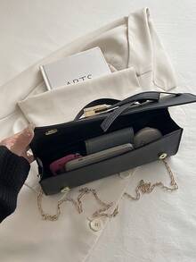 新款奢华多功能女士PU手提包、单肩包、斜挎包、托特包 - 黑色 - 查看 9