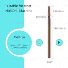 hytoos 2mm Copper Coated Russian Manicure Drill Bit, Conical Shape, Dead Skin Removal & Cleaning Professional Manicure Tool - Multicolor - View 4