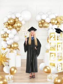 Decoraciones para fiesta de graduación 2026, decoración de graduación platino, caja de regalo de graduación "2026", orgulloso de la graduación universitaria, suministros para fiesta de graduación - Caja de globos blancos de graduación - Ver 5