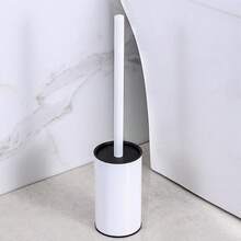 1pc Stainless Steel Toilet Brush, Compact Space-Saving Design, Ergonomic Deep Cleaning Handle, Leak-Proof And Easy Assembly Bathroom Cleaning Tool, Efficient Sanitary Maintenance | Easy Clean Material, Toilet Accessories - Floor-Standing Or Wall-Mounted Options - Multicolor - View 6