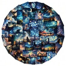 50-Piece Dreamy Starry Sky Stickers - Waterproof DIY Decorative Decals For Notebooks, Laptops, Journals, Phone Cases & Insulated Cups Scrapbook Supplies Scrapbooking - 50PCS - View 11
