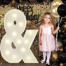 Números 3 iluminados gigantes de marquesina, 91 cm, marco precortado, mosaico para globos, decoraciones de cumpleaños 30 y 13, graduación 2023, juego de arco de globos - Letra Y - Ver 13