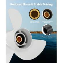 Outboard Propeller, Upgrade OEM 15 Spline Tooth Aluminum Outboard Boat Propeller Fit Yamaha Engines 50-130 HP, 4-1/4" Gearcase, 3-Blade, RH (Right Hand Rotation), OEM Parts No. 6E5-45945-01-EL - Mã phụ tùng OEM: 6E5-45945-01-EL - Xem 6