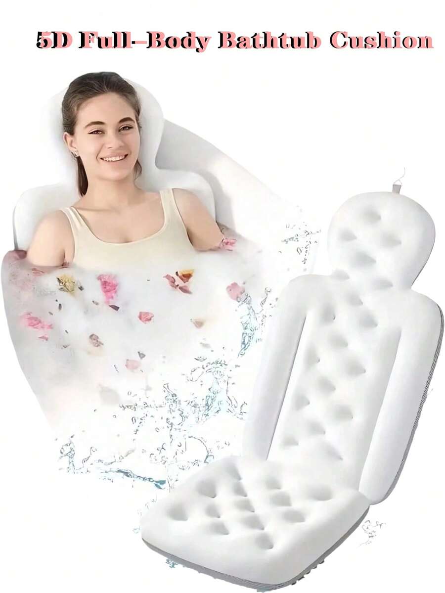 4pcs-Adult 5D Full Body Non-Slip Bathtub Mat And Cushion (With Multiple Suction Cups). Provides Comprehensive Waist And Head Support, These Mats Are The Ideal Choice For Enjoying A Warm Bath In Autumn And Winter, And Also A Perfect Gift For Friends And Family. Thick High-Quality Fabric Ensures An Ultimate Comfort Experience.